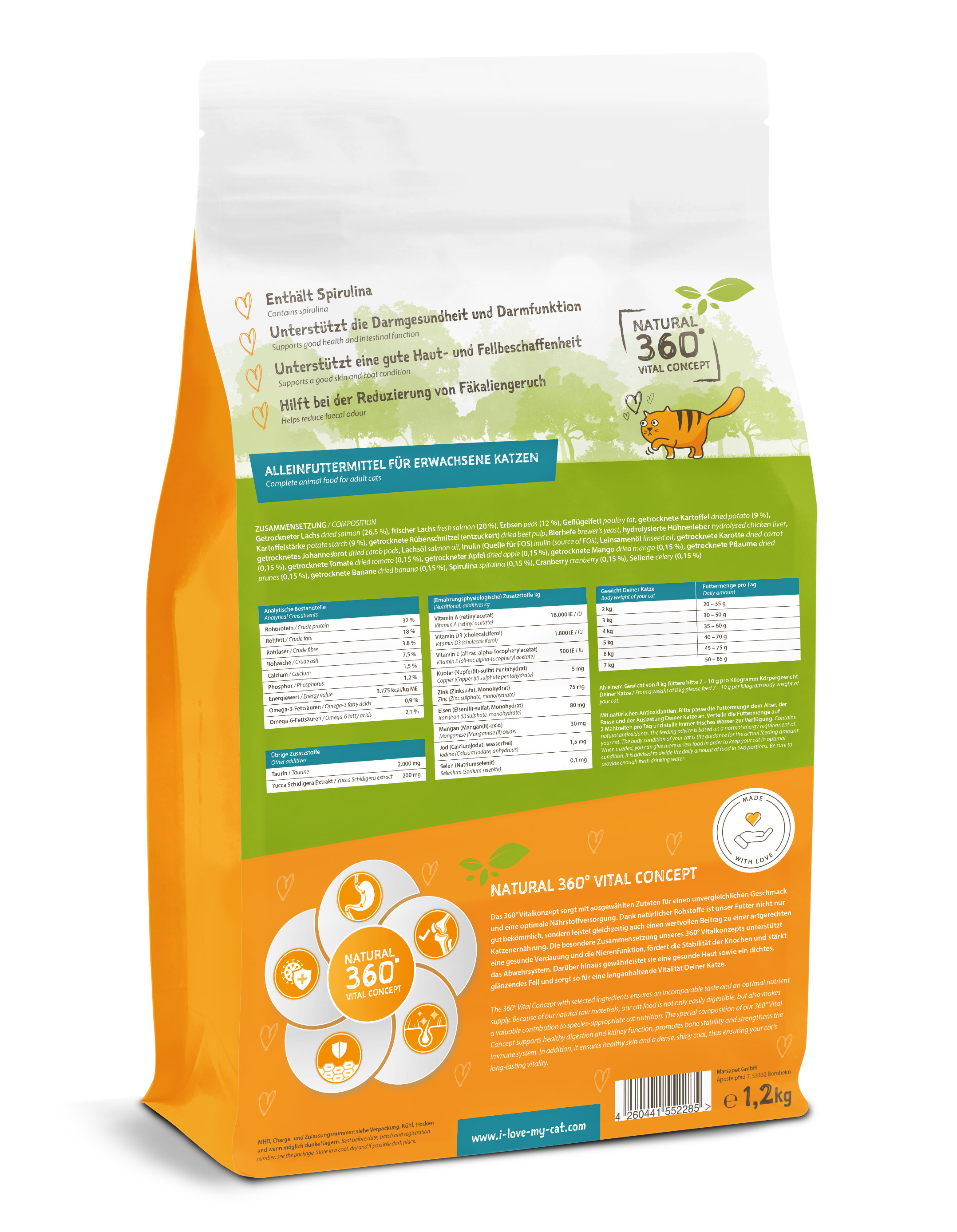 Nourriture sans céréales pour chats au saumon - 1,2 kg