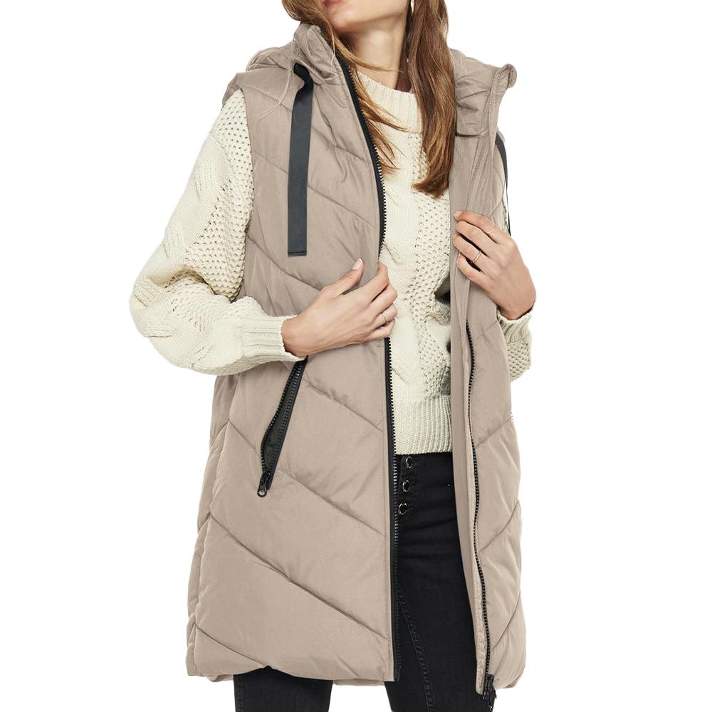 JDY Doudoune sans manche Beige/Noir Femme JDY Padded Waistcoat
