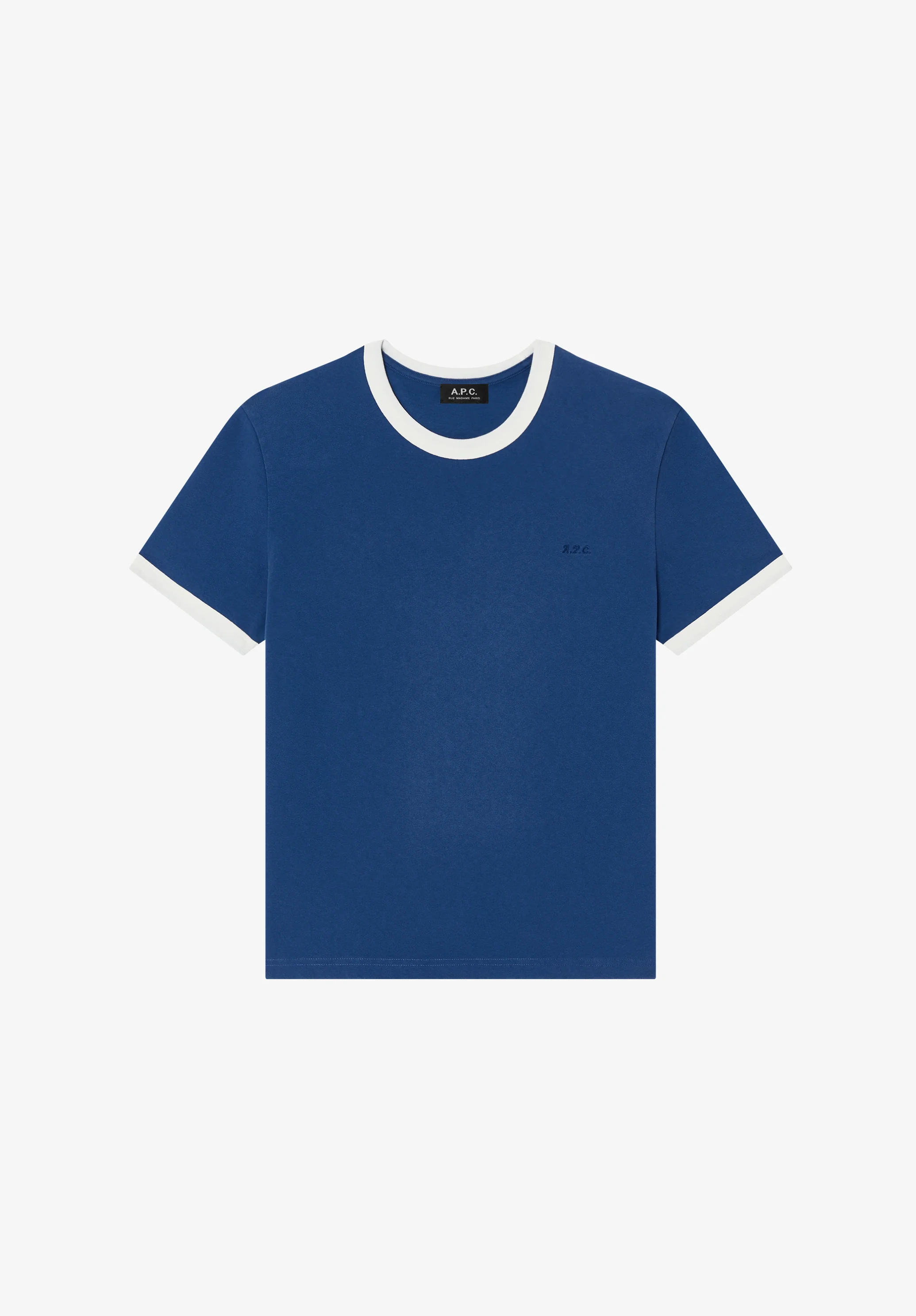 t-shirt crop manche courte contrasté - Bleu