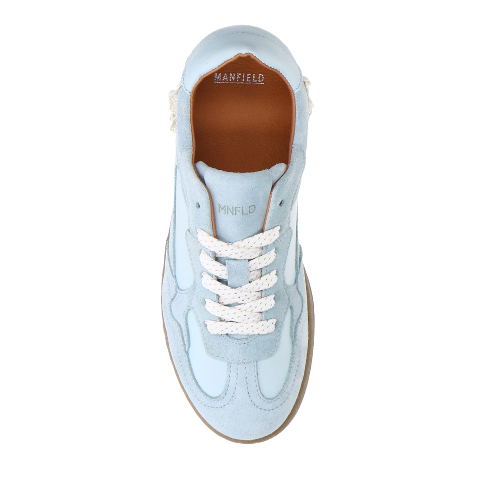 Lichtblauwe suède sneakers
