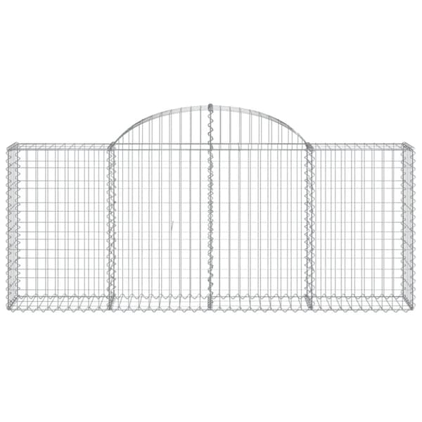 vidaXL Gabionkurver buede 14 stk 200x30x80/100 cm galvanisert jern