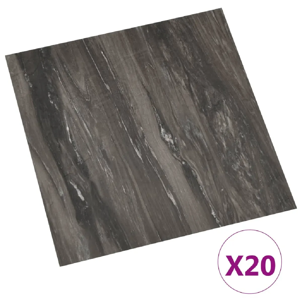 vidaXL Dalles PVC Autoadhésives 1,86m² Gris Foncé
