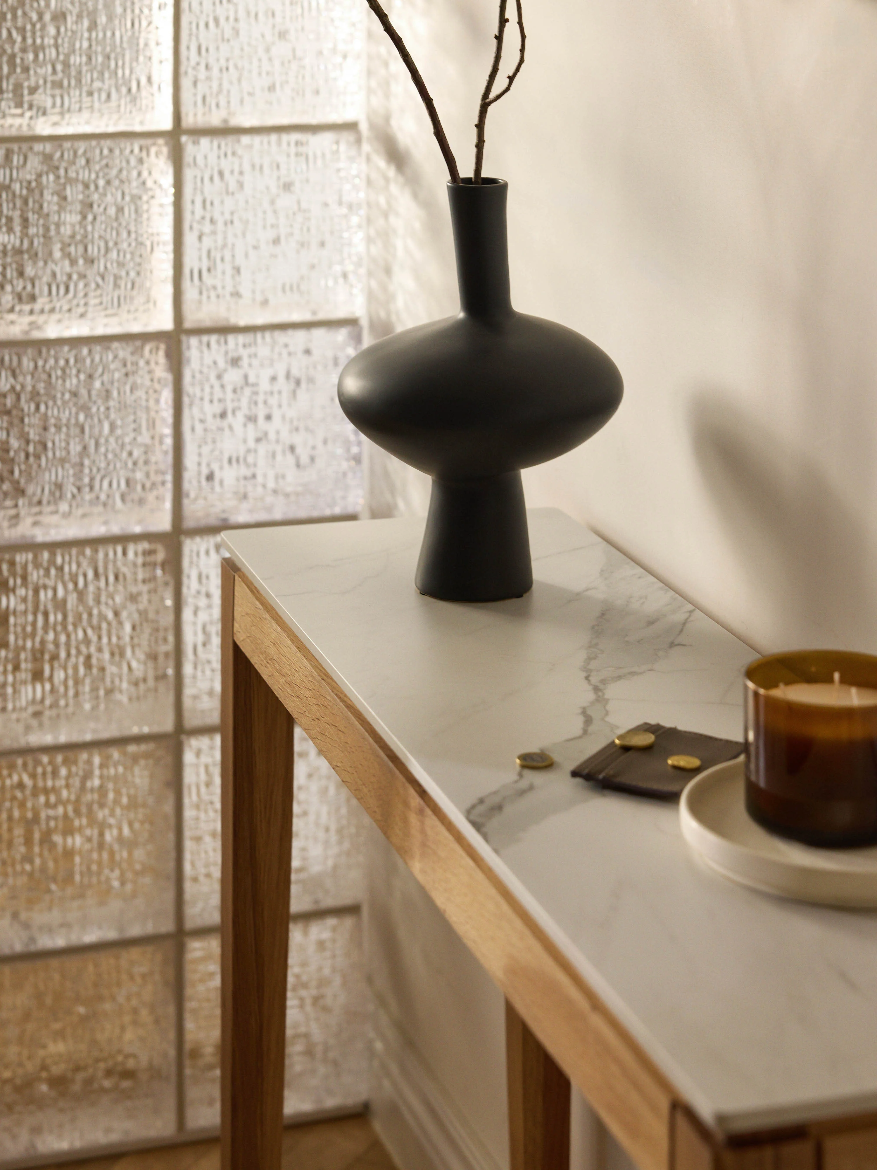 Wandtafel Jackson met tafelblad in marmerlook