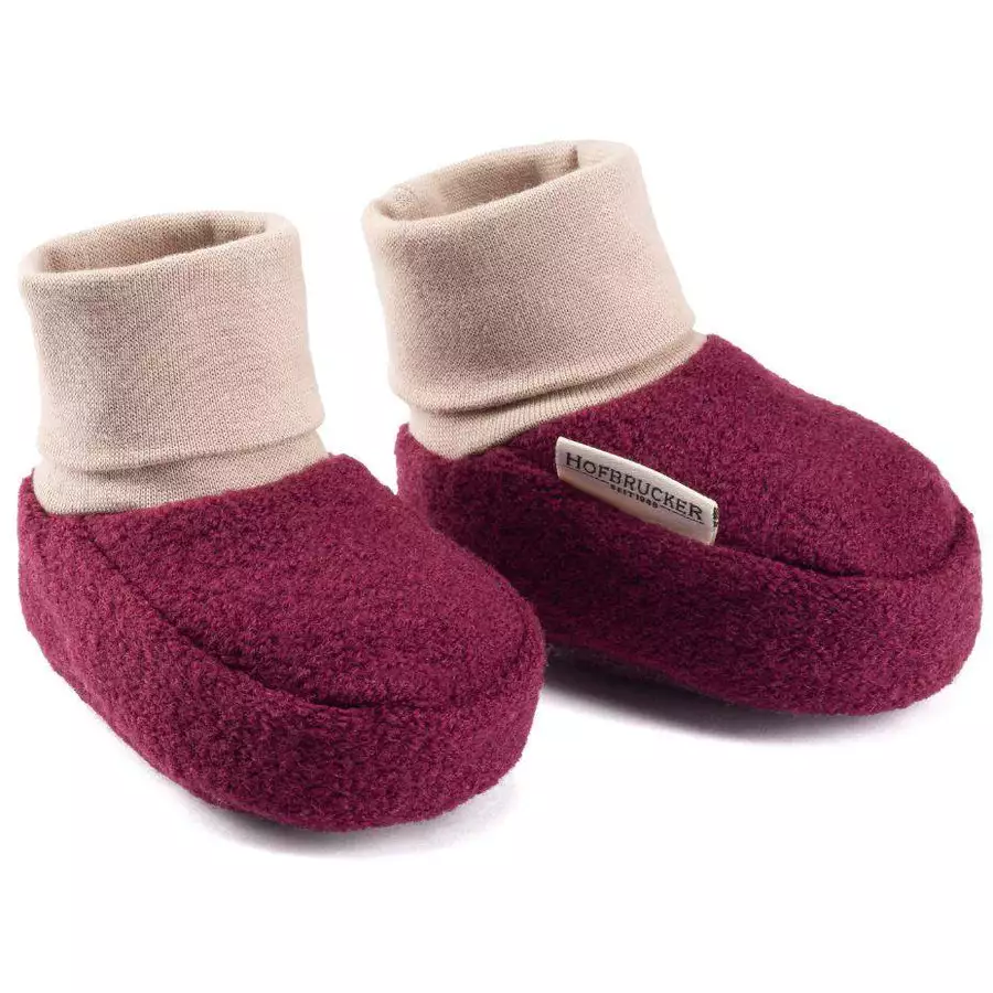 Hofbrucker Baby Wollwalkschuhe ELIAS brombeere