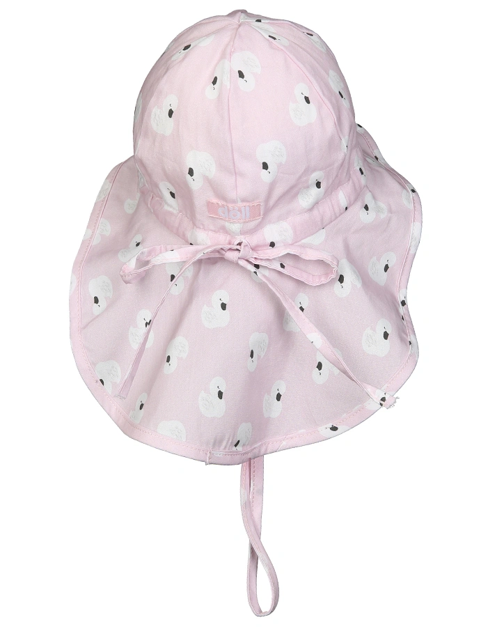 Sommerhut SCHWAN mit Nackenschutz in rosa