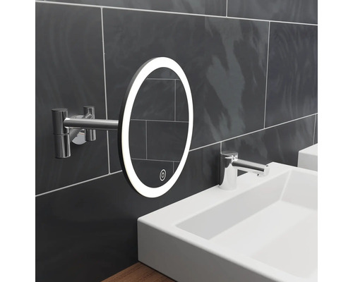 REIKA Saku cosmeticaspiegel, chroom/glanzend zwart, 81004266