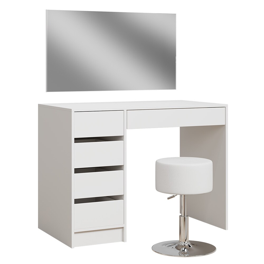 Vicco Schminktisch Thalia Weiß Hochglanz 100 cm mit Hocker