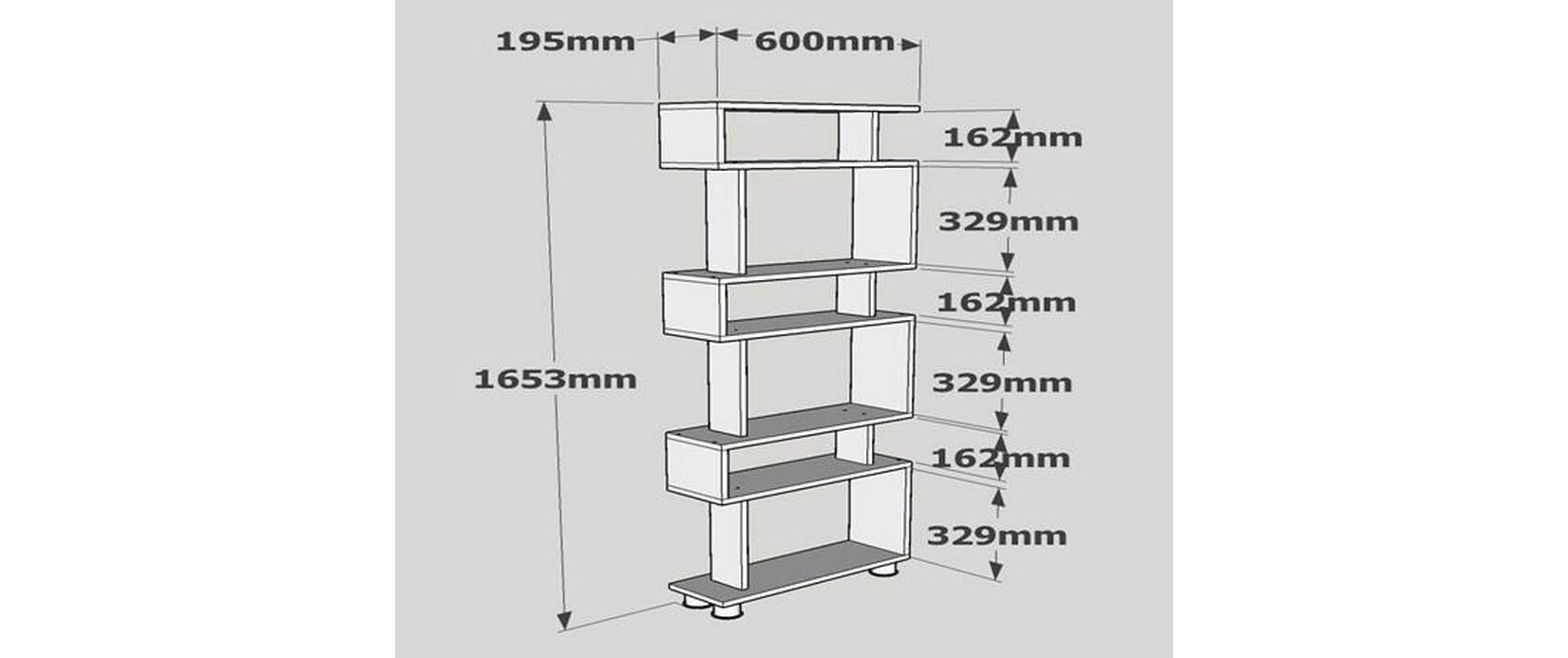 Regal Blok 60 x 165 x 19.5 cm, WeissBücherregal