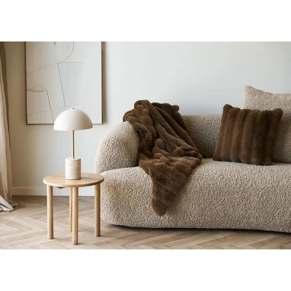 Hioshop Lærke plaid 130×180cm imitatiebont bruin