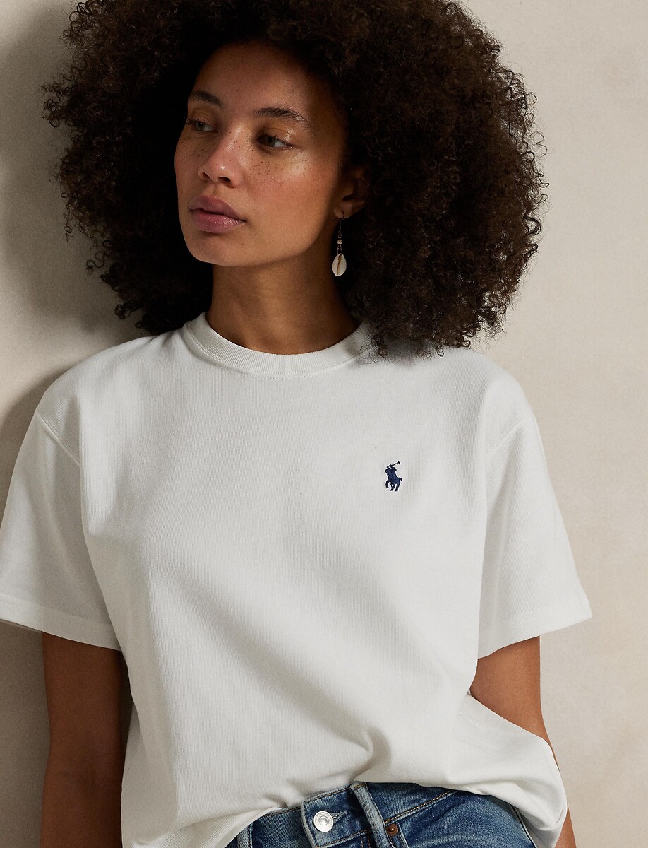 POLO RALPH LAUREN<br>Camiseta folgada com gola redonda e mangas curtas
