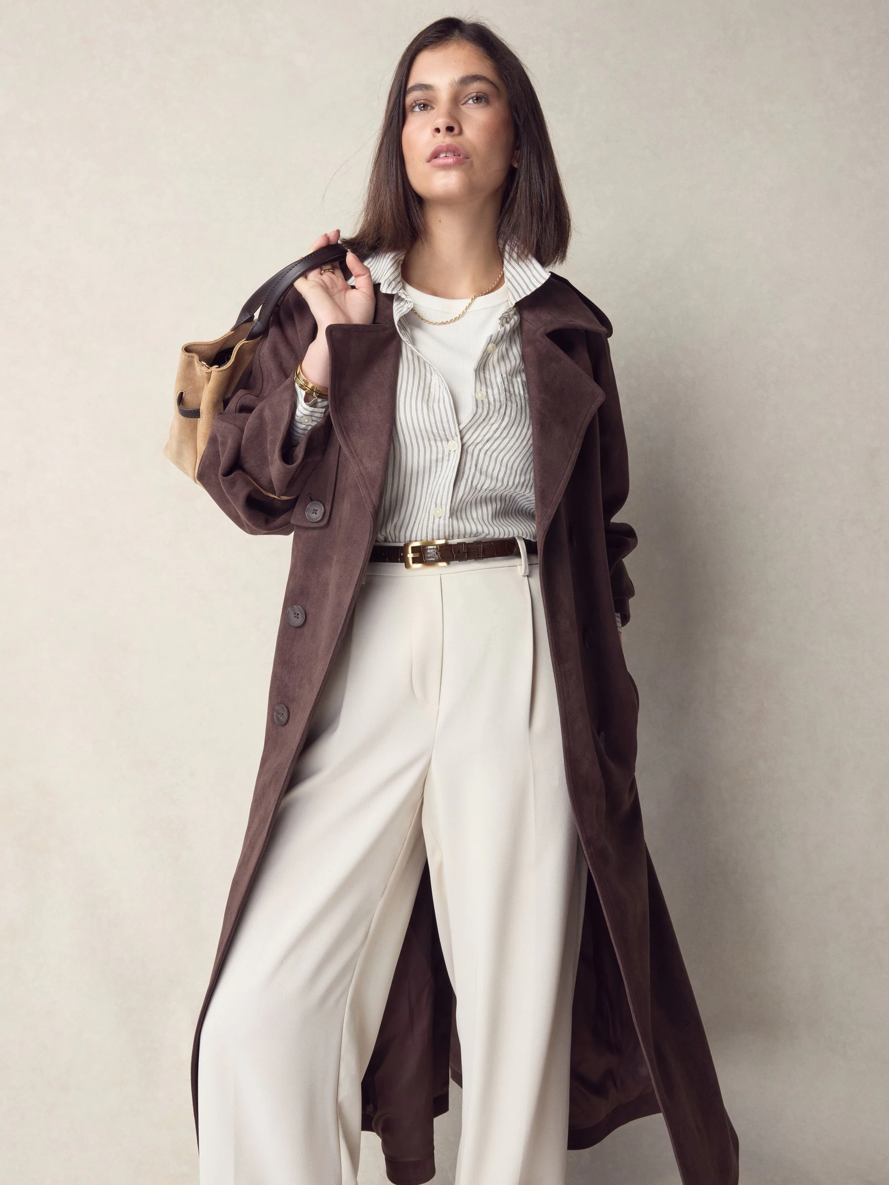 Chocoladebruin - N. Premium riem van Italiaans leer met krokodilleneffect-look
