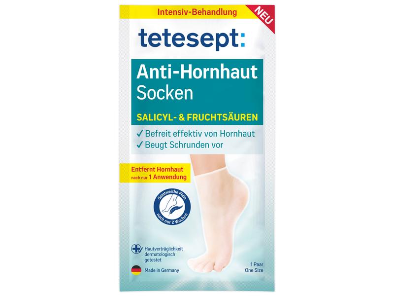 tetesept foot care Fuss-Socken Anti Hornhaut 1 Stück Anti-Hornhaut Socken für schöne und samtweiche Füsse