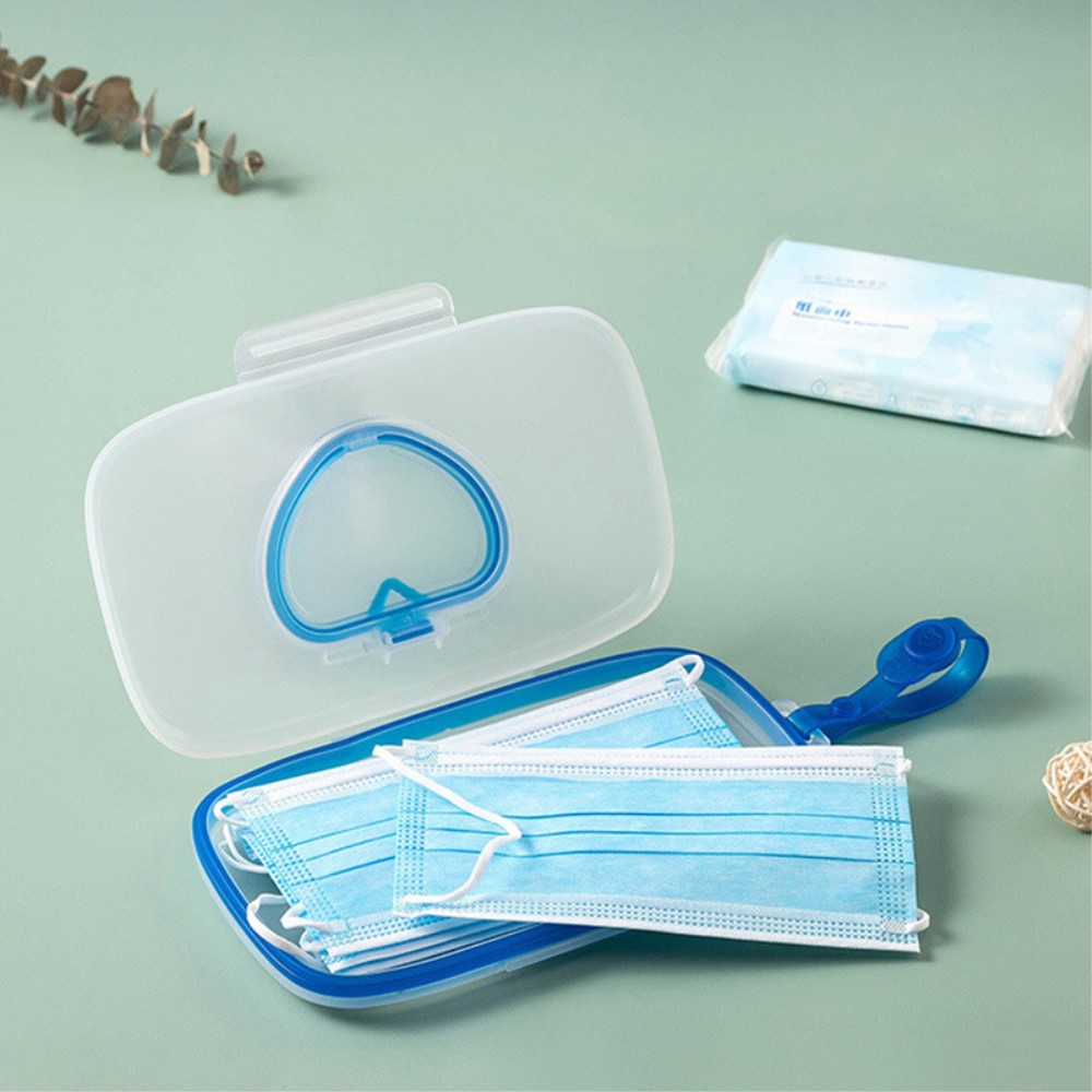 (215x130mm) Feuchtigkeits Tuch Spender Aufbewahrungs Box   Schlaufe - Blau