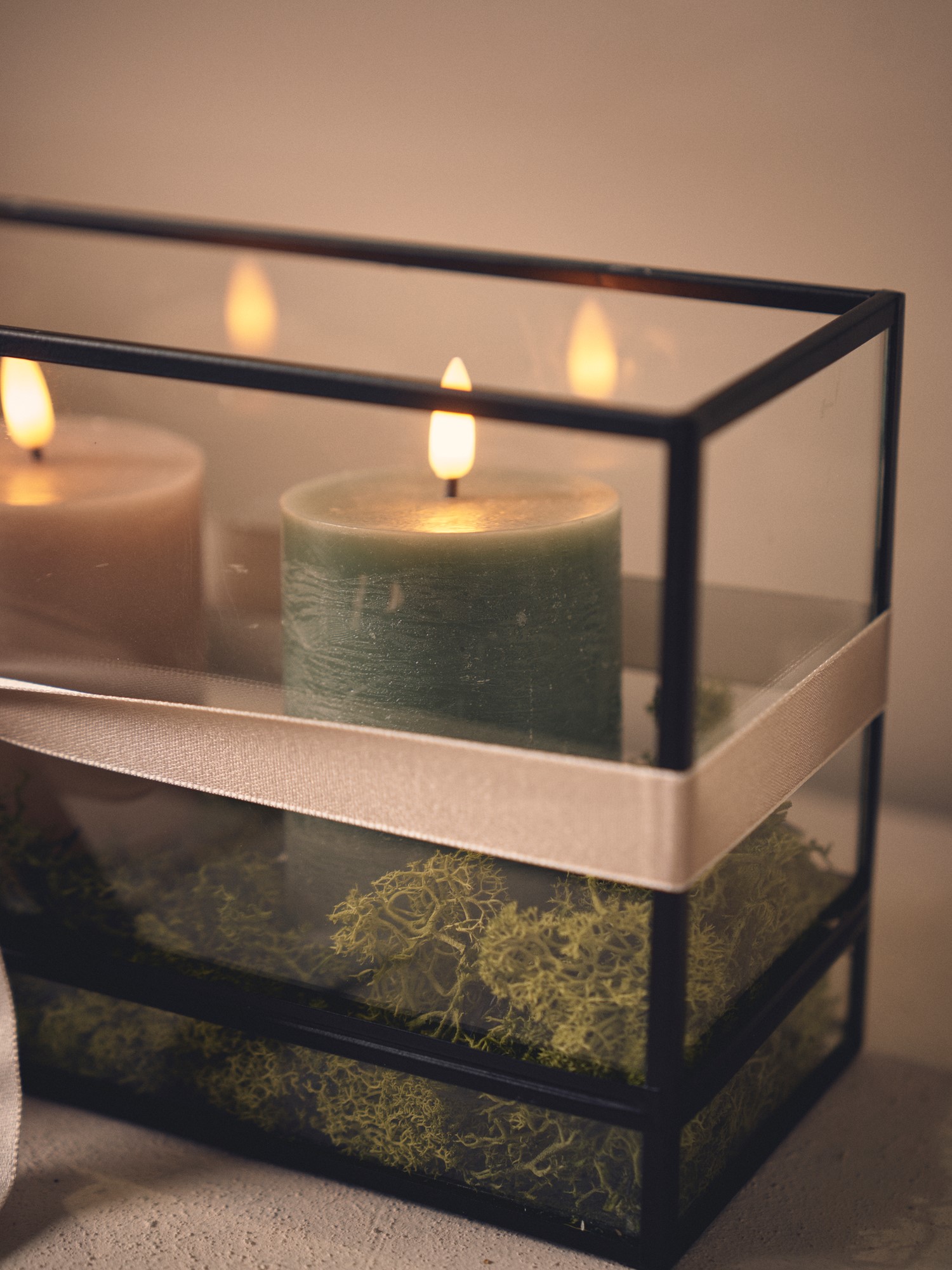LED-bloklys 10 cm | 7 x 10 cm. | Thyme Green