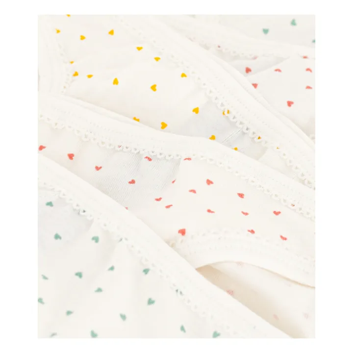 Petit Bateau Lot 5 Culottes Mini Cœurs | Ecru