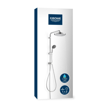 Grohe Douchesysteem Vitalio Start 250 met omstelling Rond, Max. 8,0L/M Bij 3 Bar Chroom - hartafstand kraan 15 cm