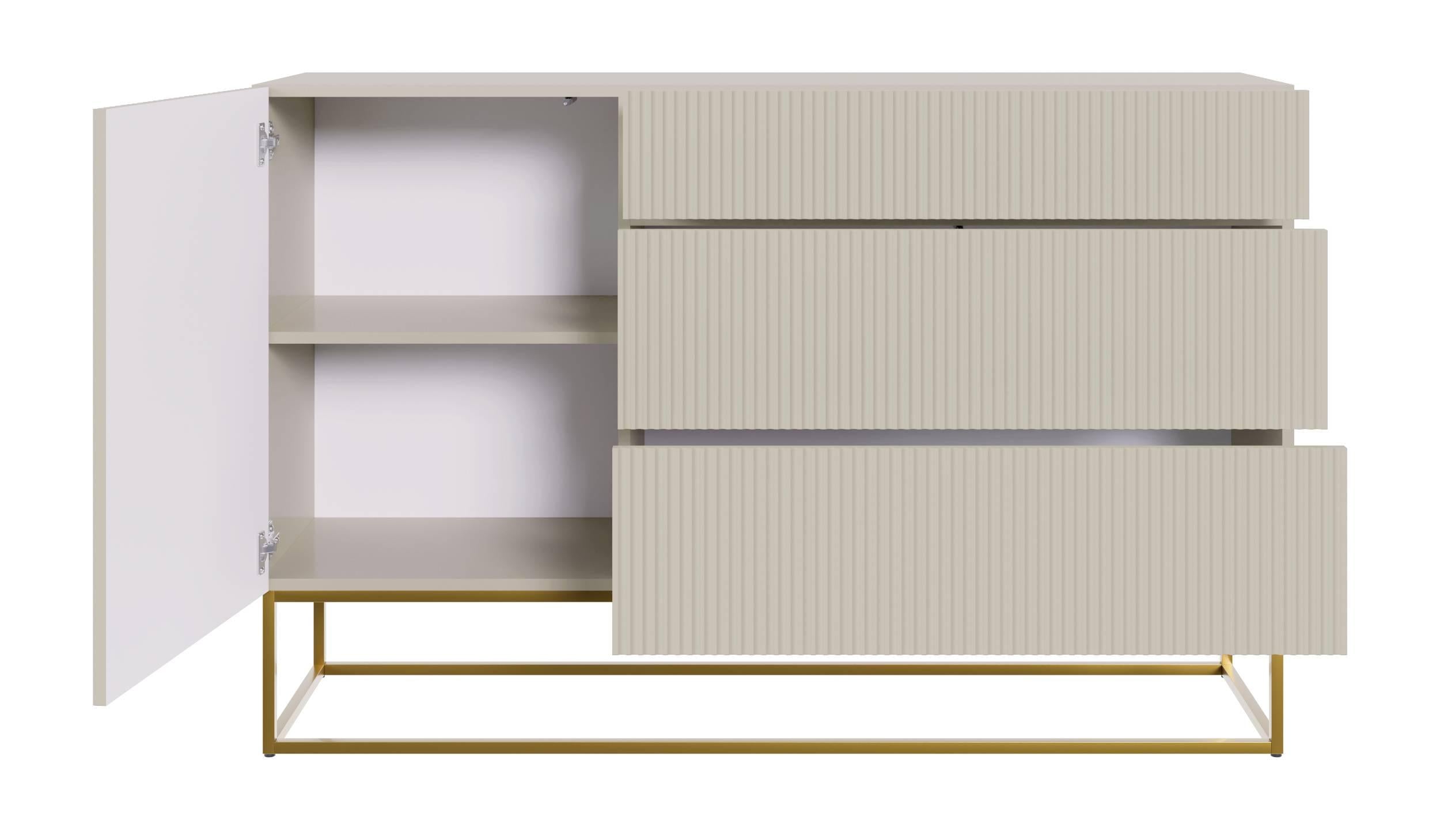 NADUVI Collection Vesper Dressoir - B 140 cm - Greige / Goud