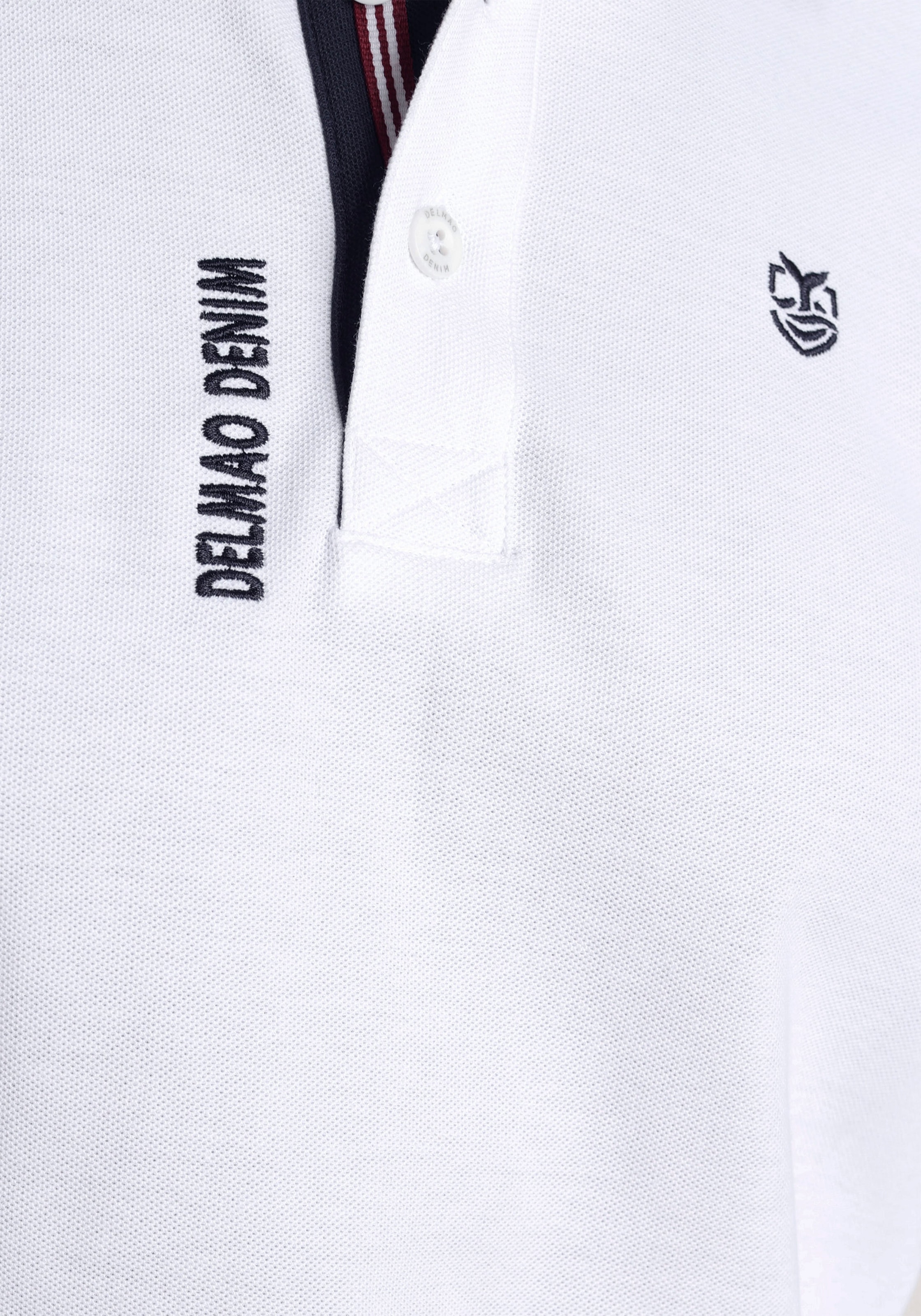 DELMAO Langarm-Poloshirt , Langarm,  aus atmungsaktivem Piqué-Stoff,  Polokragen