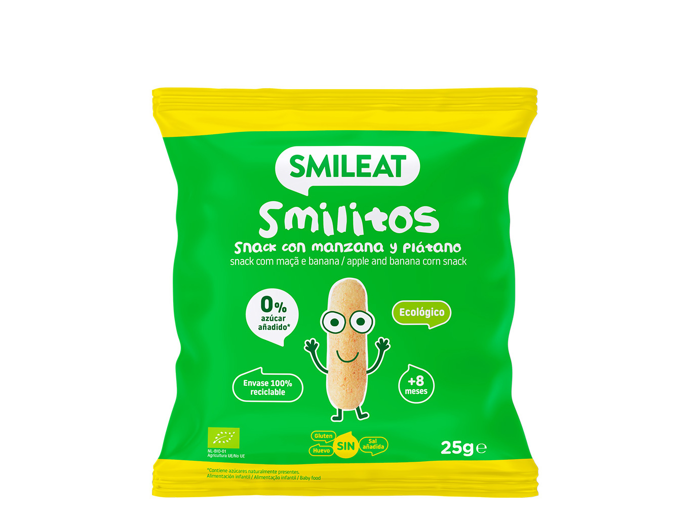 SNACKS SMILEAT BIO MAÇA E BANANA 25G