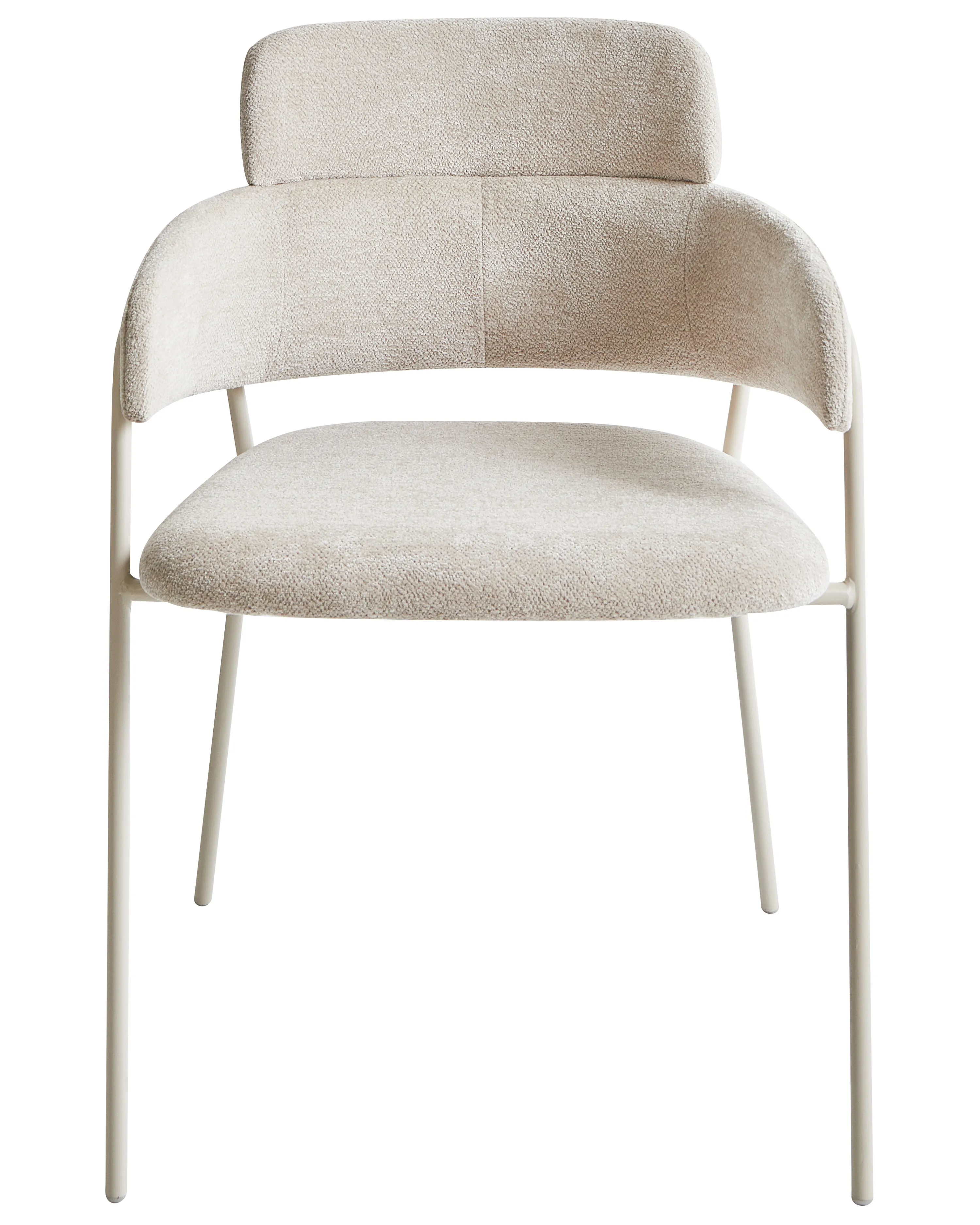 Set van 2 eetkamerstoelen PAONIA Chenille Lichtbeige