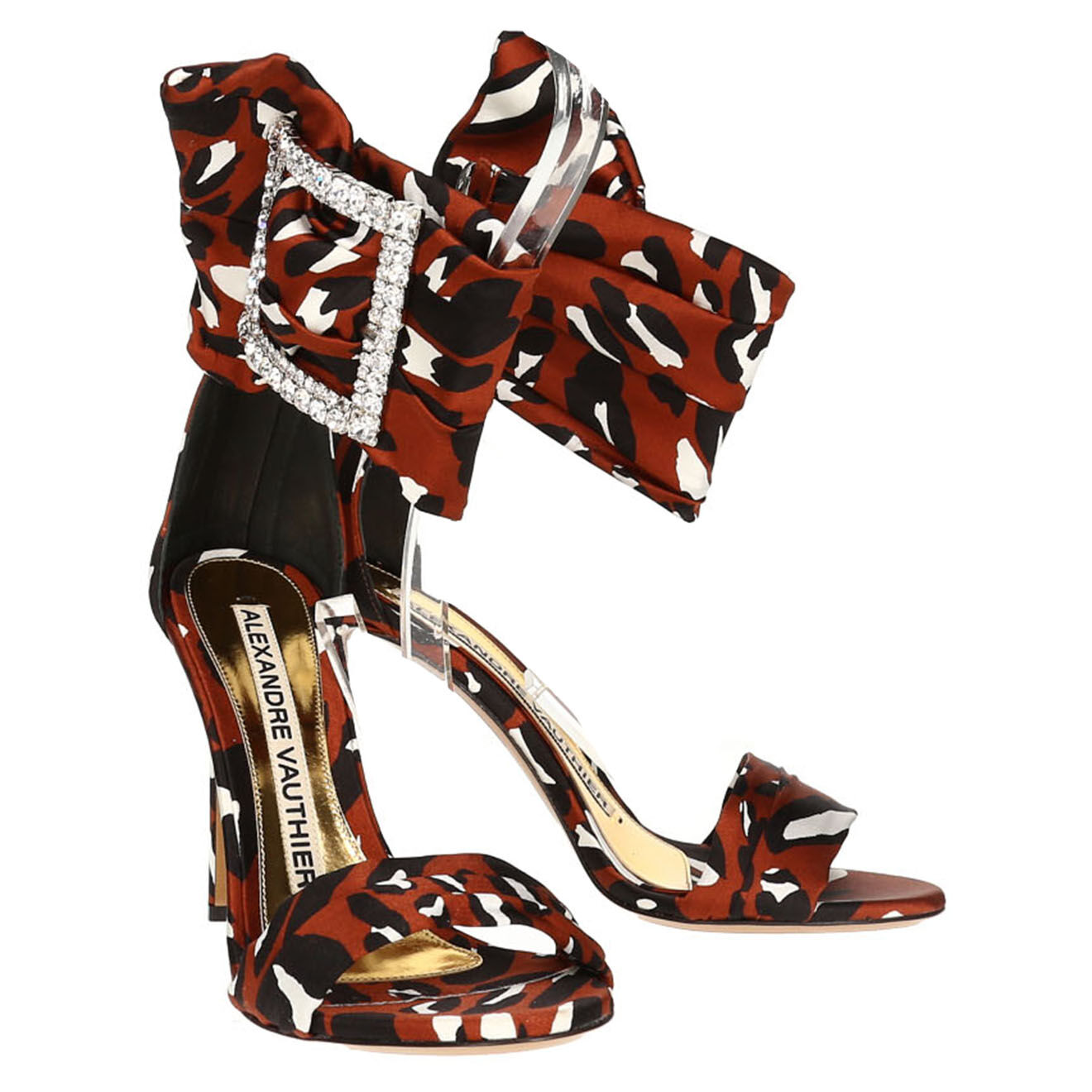 Alexandre Vauthier Sandales en Soie léopard - Talon 10.5 cm