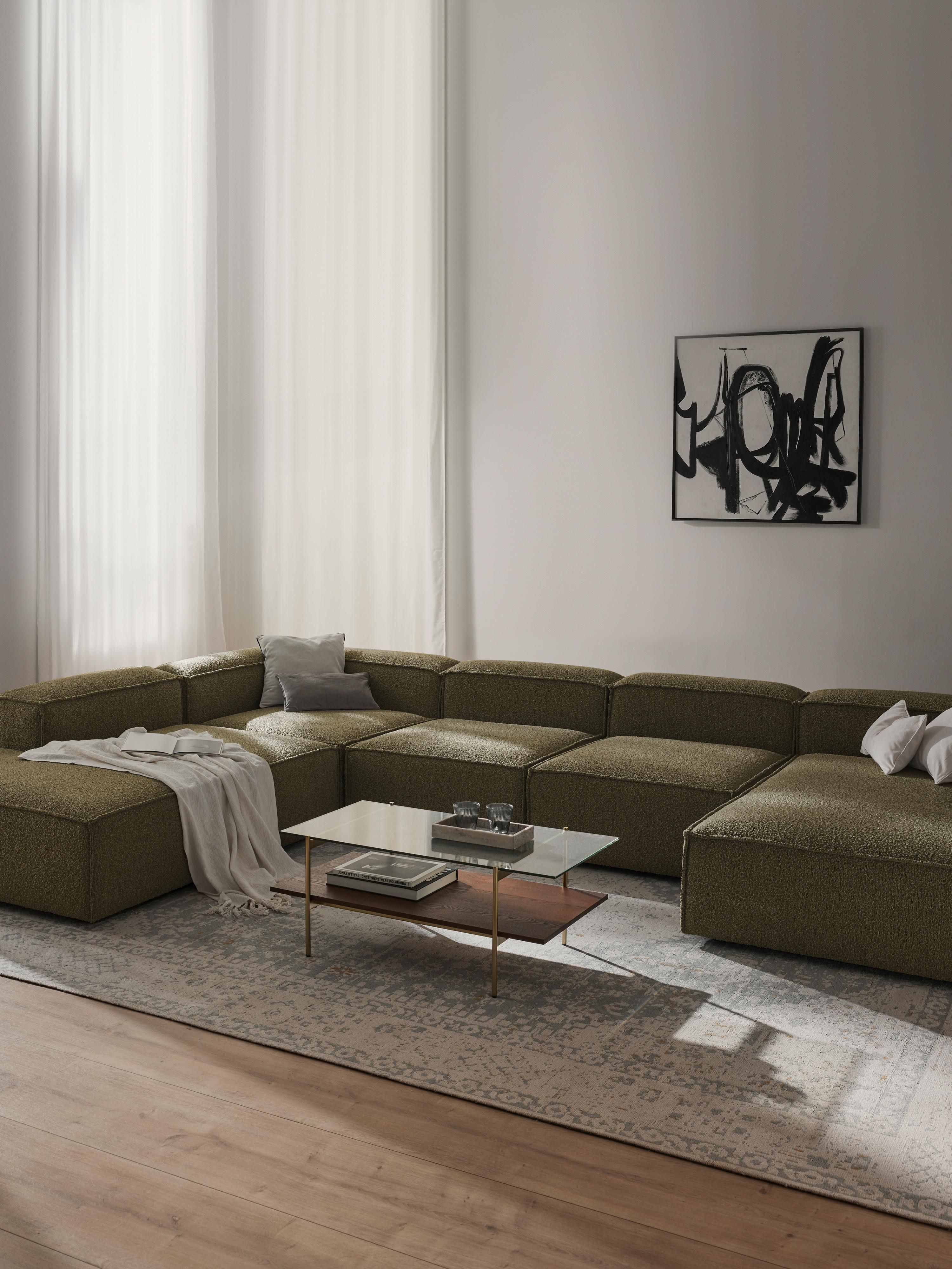Modulaire U-bank Lennon uit bouclé