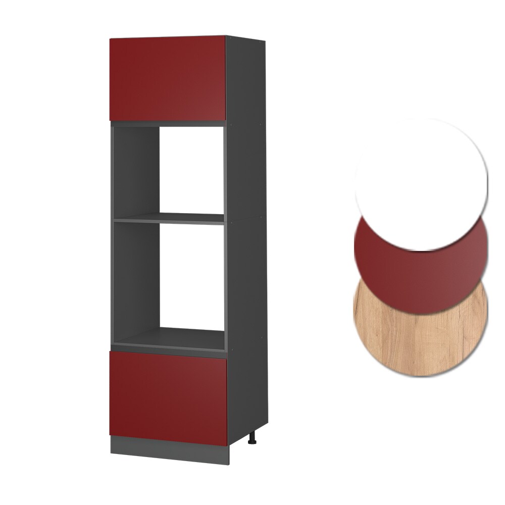 Vicco Mikrowellenschrank Küchenschrank Küchenmöbel R-Line J-Shape Anthrazit Rot 60 cm modern