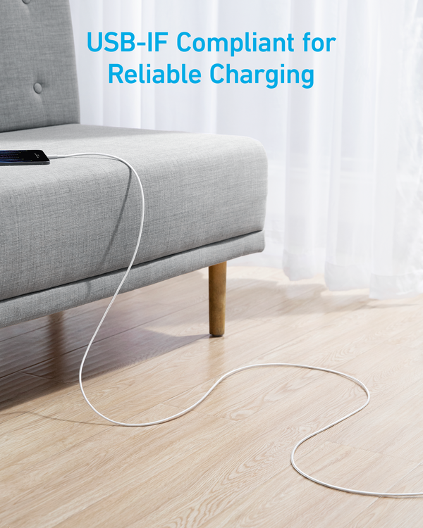 Anker - 322 USB-A til USB-C Kabel - 90 cm - Hvid
