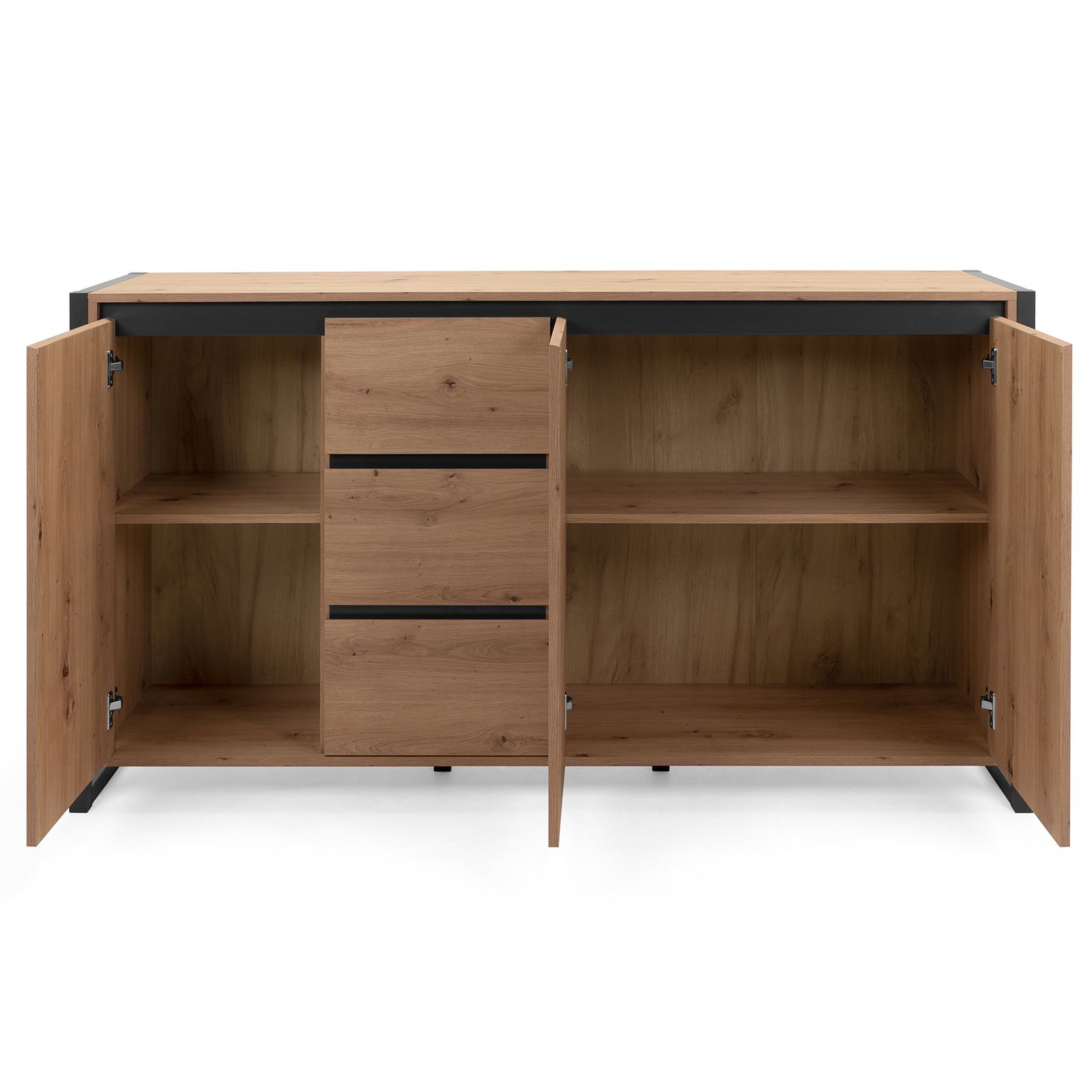 Kommode DENVER - Artisan Eiche-anthrazit - 160 cm