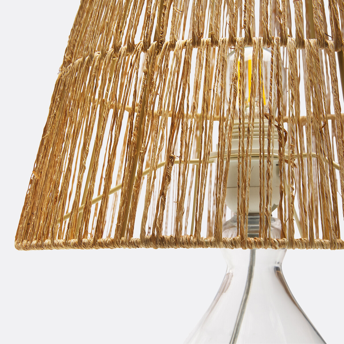 LA REDOUTE INTERIEURS<br>Candeeiro de mesa em vidro e cânhamo, Yaku