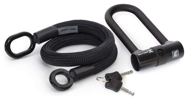TEXLOCK Antivol tissé kevlar 80 centimètres et grand U - Noir