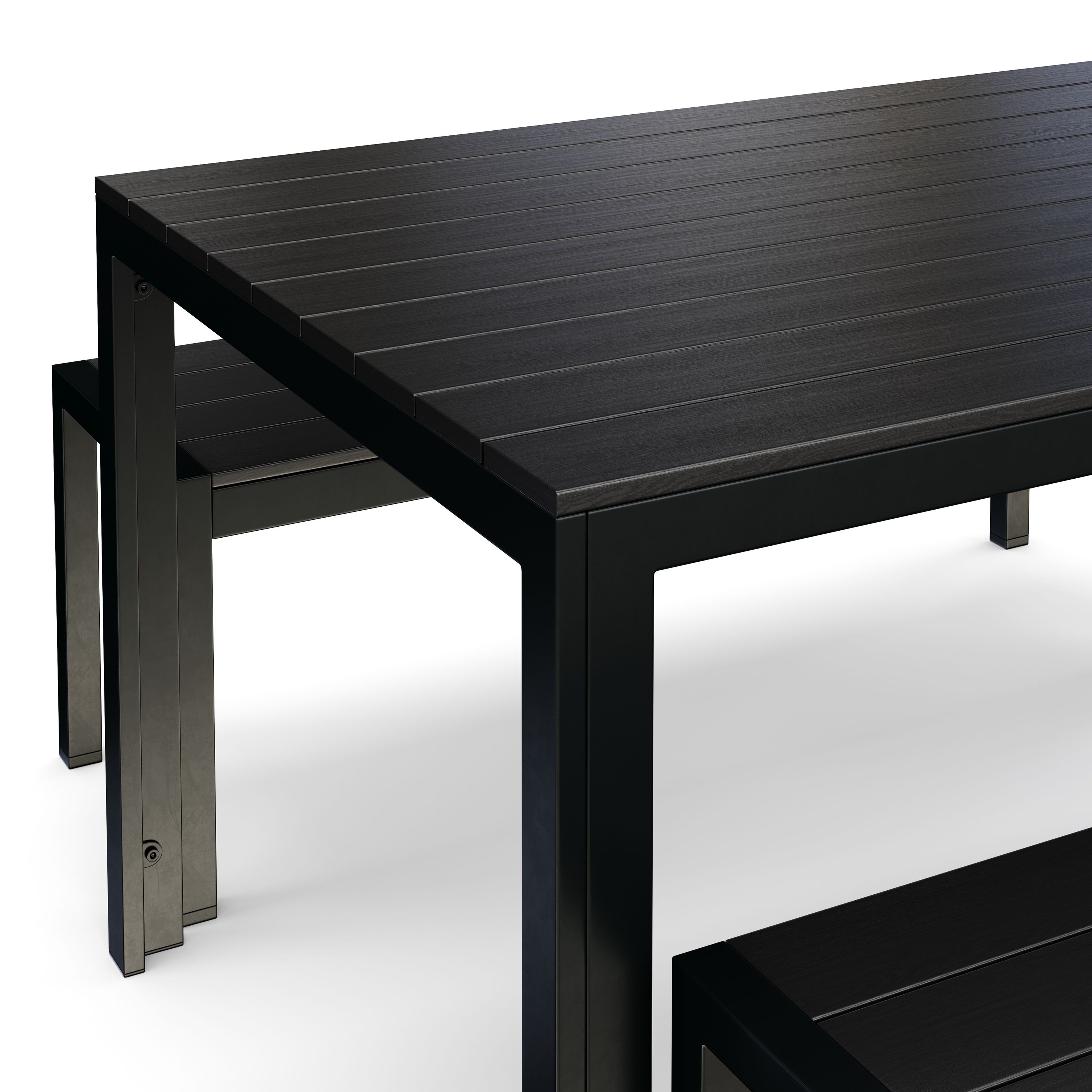 Gartenmöbel Set RIVI 2 Bänke schwarz