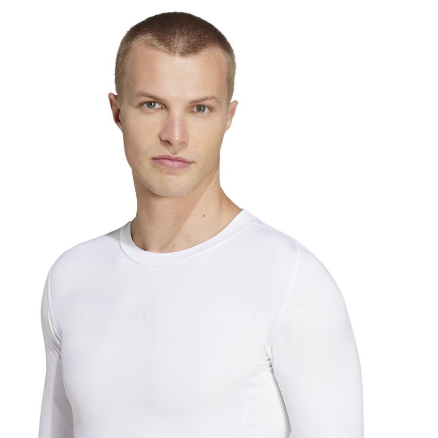 adidas Baselayer Techfit - Blanc Manches Longues