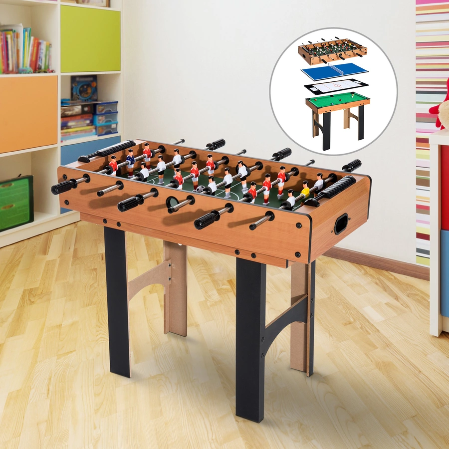 HOMCOM 4 in 1 Multi Spieltisch braun