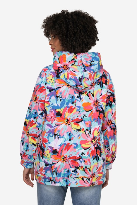 Hoodie, Kapuzensweater, Blütenmuster, Langarm