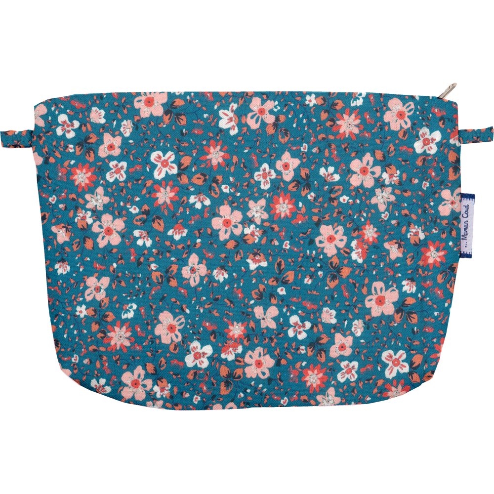 Pochette Tissu Fleuri Nude Ardoise