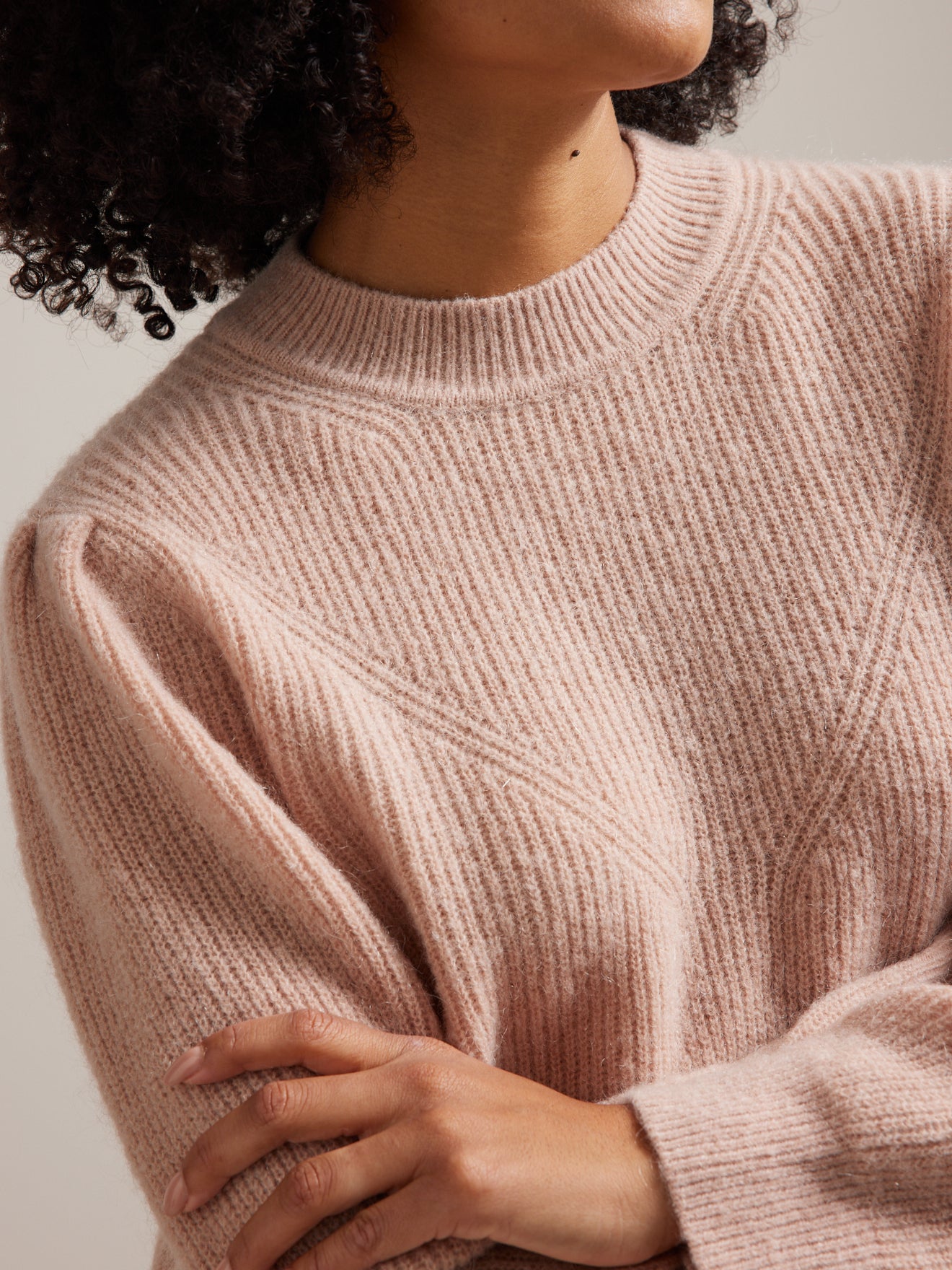 Pull col rond femme mélange mohair