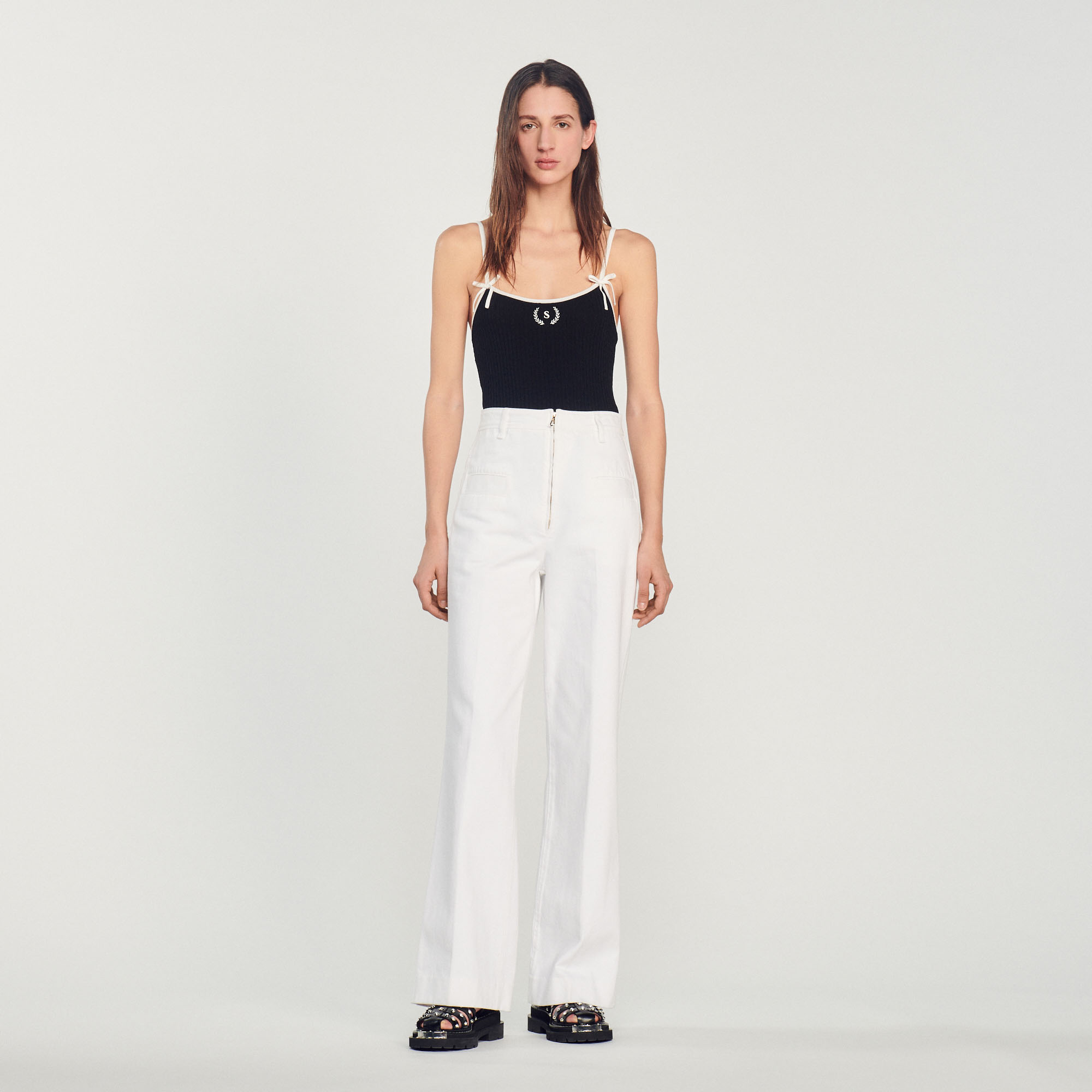 Pantalon large en toile