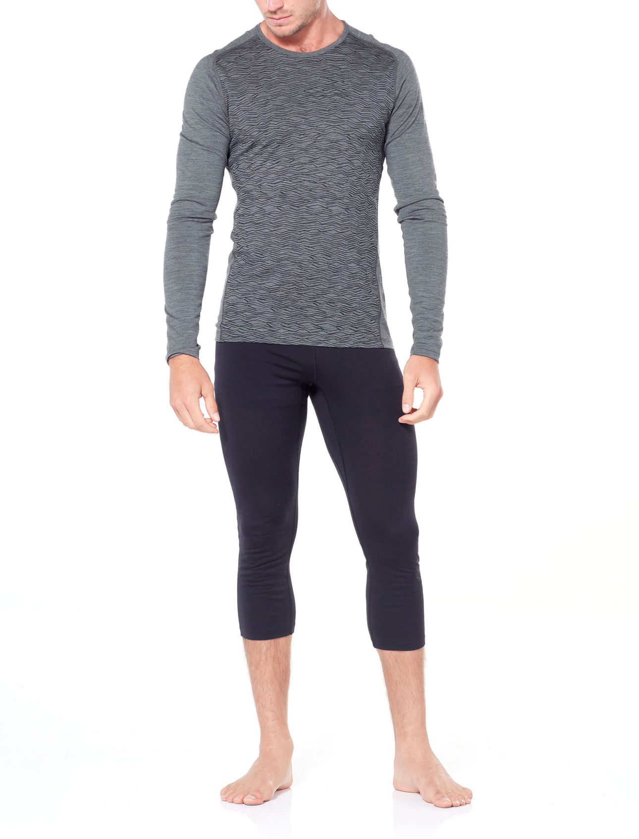 Merino 200 Oasis 3/4 Thermal Leggings Herre 001/Black/Monsoon