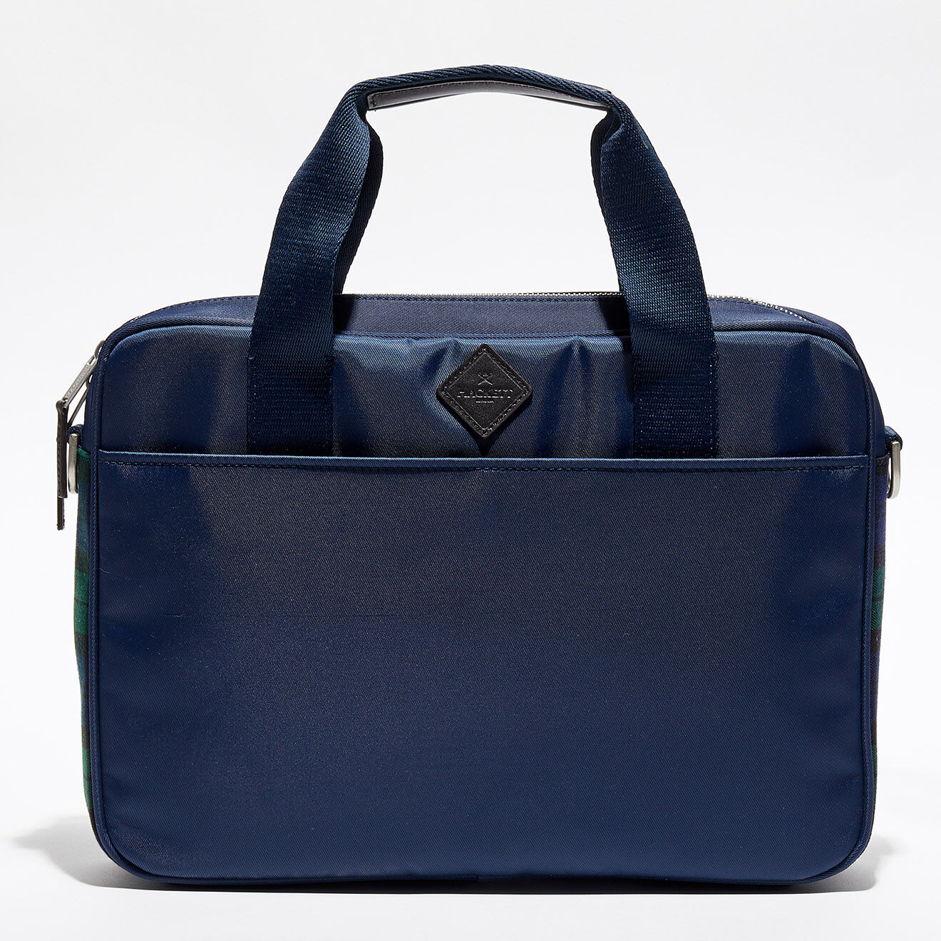 Hackett London Cartable Tartan bleu - 37x27x6 cm