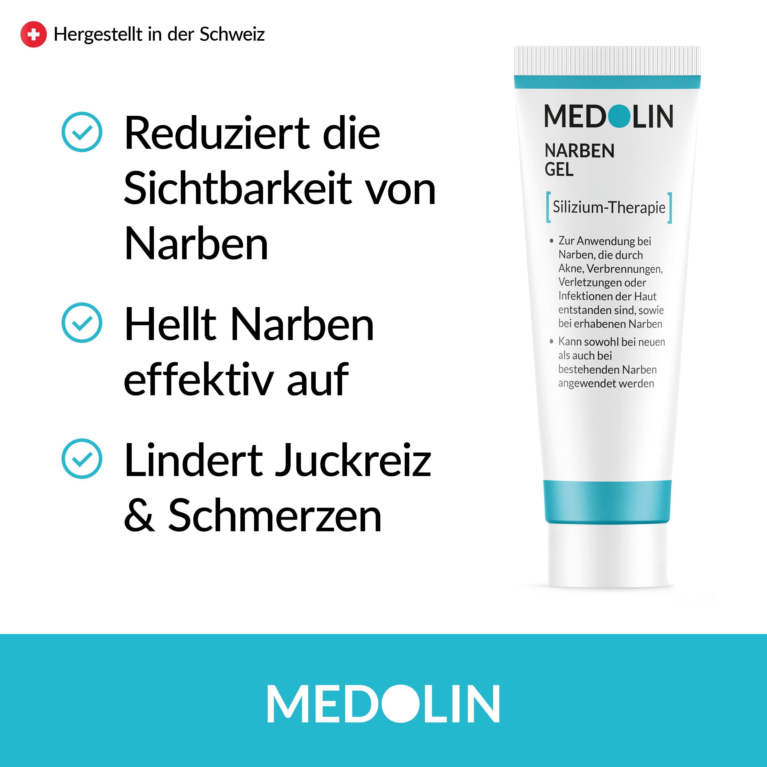 Medolin® Narbengel - Narbensalbe reduziert die Sichtbarkeit von Narben - Effektive Narbencreme