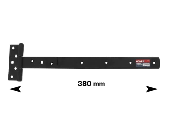 HOME It® T-hængsel matsort 380 x 30 mm zinkbehandlet carbonstål