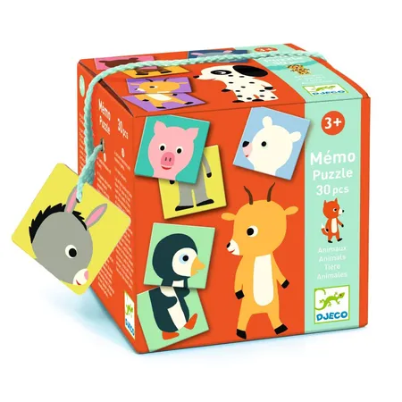 Djeco Lernspiele: Memo Animo-puzzle