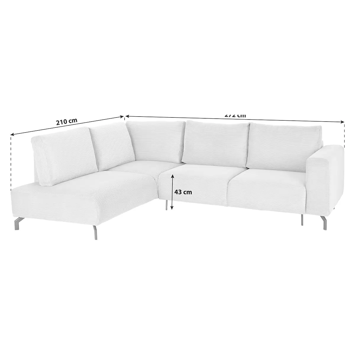 Ecksofa Veni 128 x 232 Mint