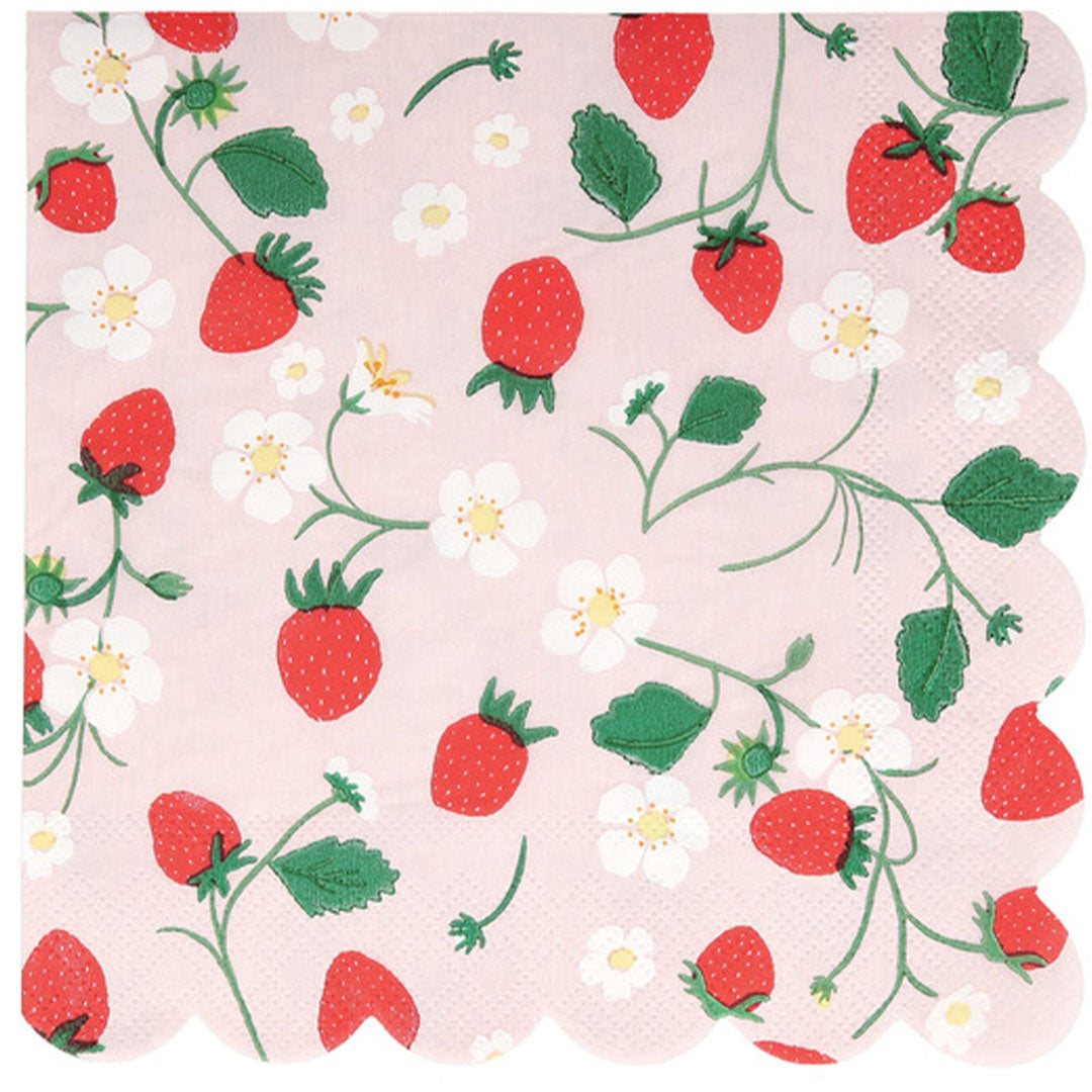 Meri meri servetten strawberry - small - 16st