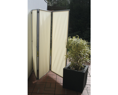 3-delig vouwscherm, ivoor, 170x210cm