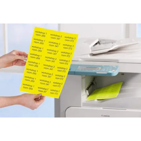 Avery Zweckform L7670Y-25 Etiketten in Sonderfarben,A4 Ø 63,5 mm, 25 Bogen/300 Etiketten, neongelb
