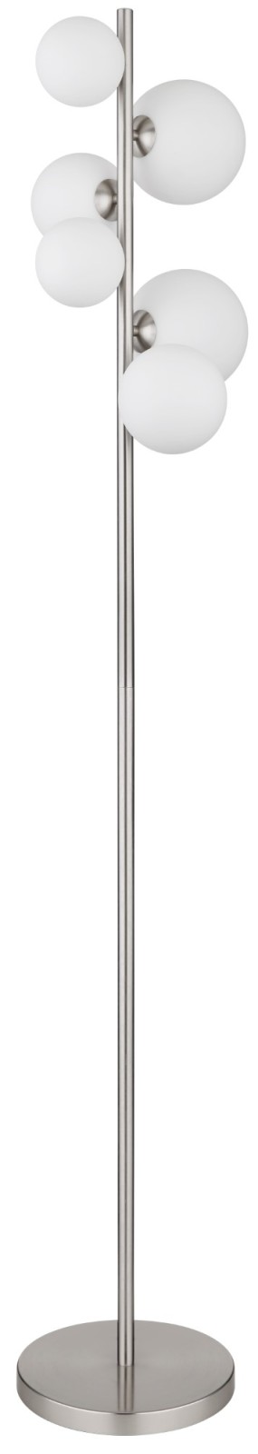 LED-Stehleuchte - nickel matt - opal - 155 cm