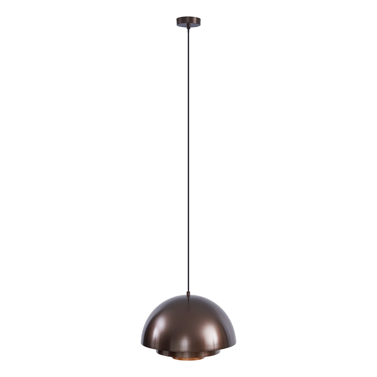 Scandinavische hanglamp donkerbrons met gouden binnenkant - Loes