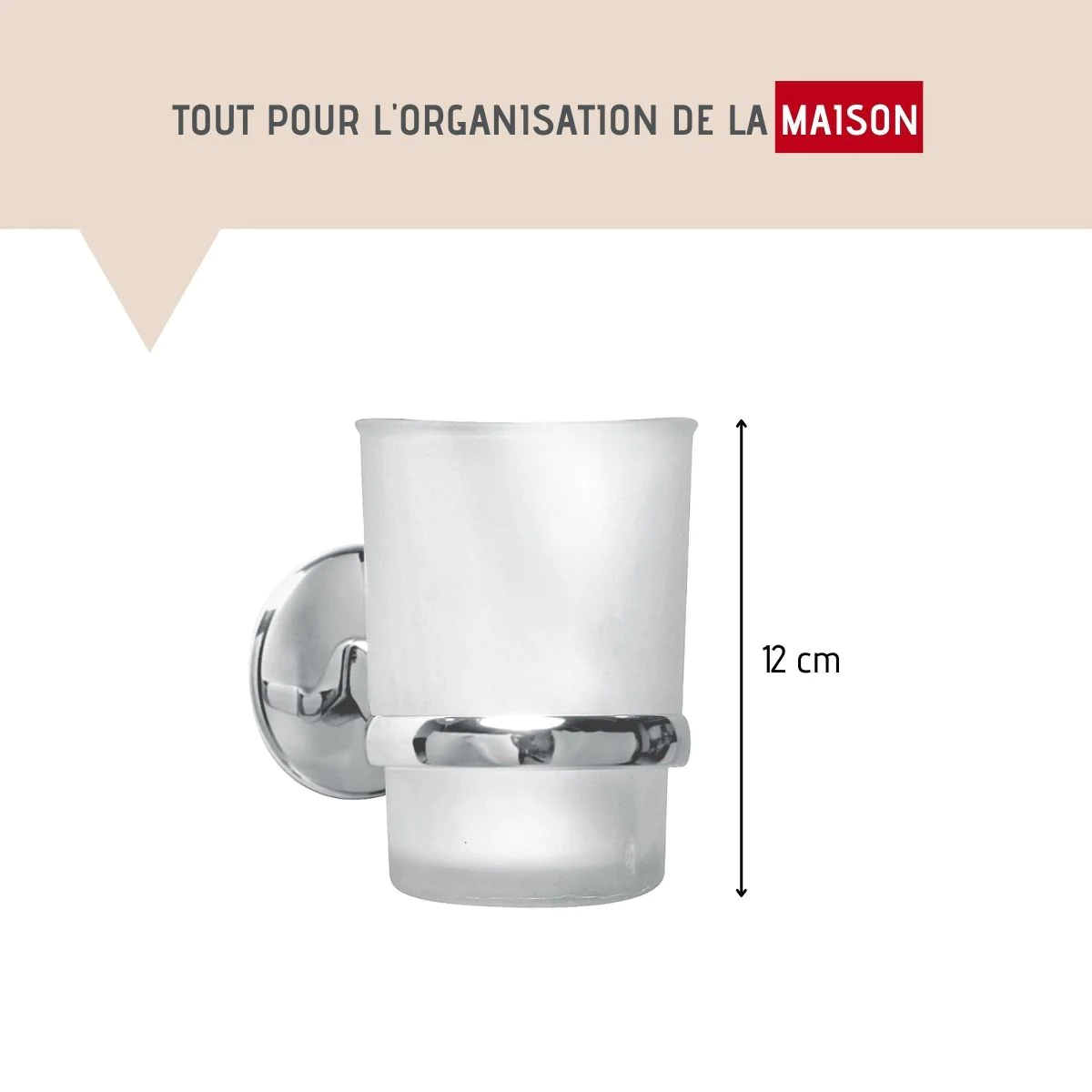Porte brosse à dents en verre et chromé Vision